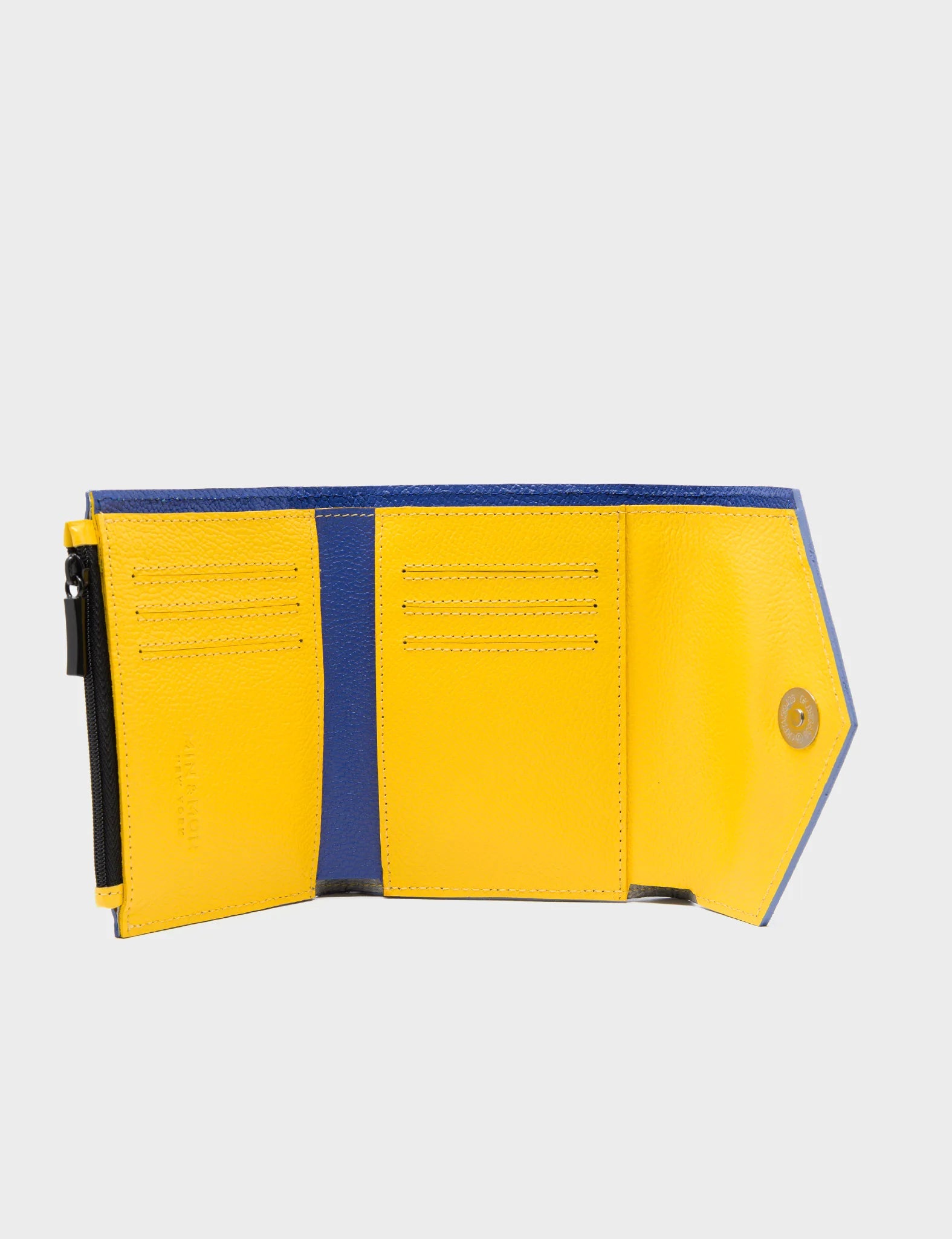 Billfold Blue Wallet With Flap | Multicolored Octopus Design  - Inside 