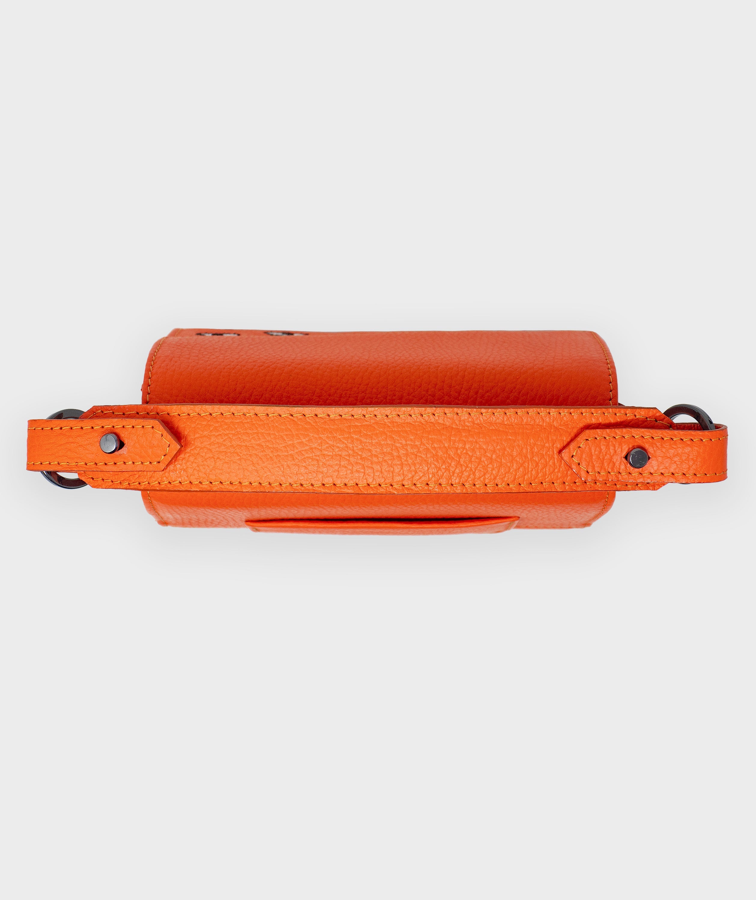 Anastasio Micro Crossbody Handbag Neon Orange Leather - Eyes Embroidery - Top view