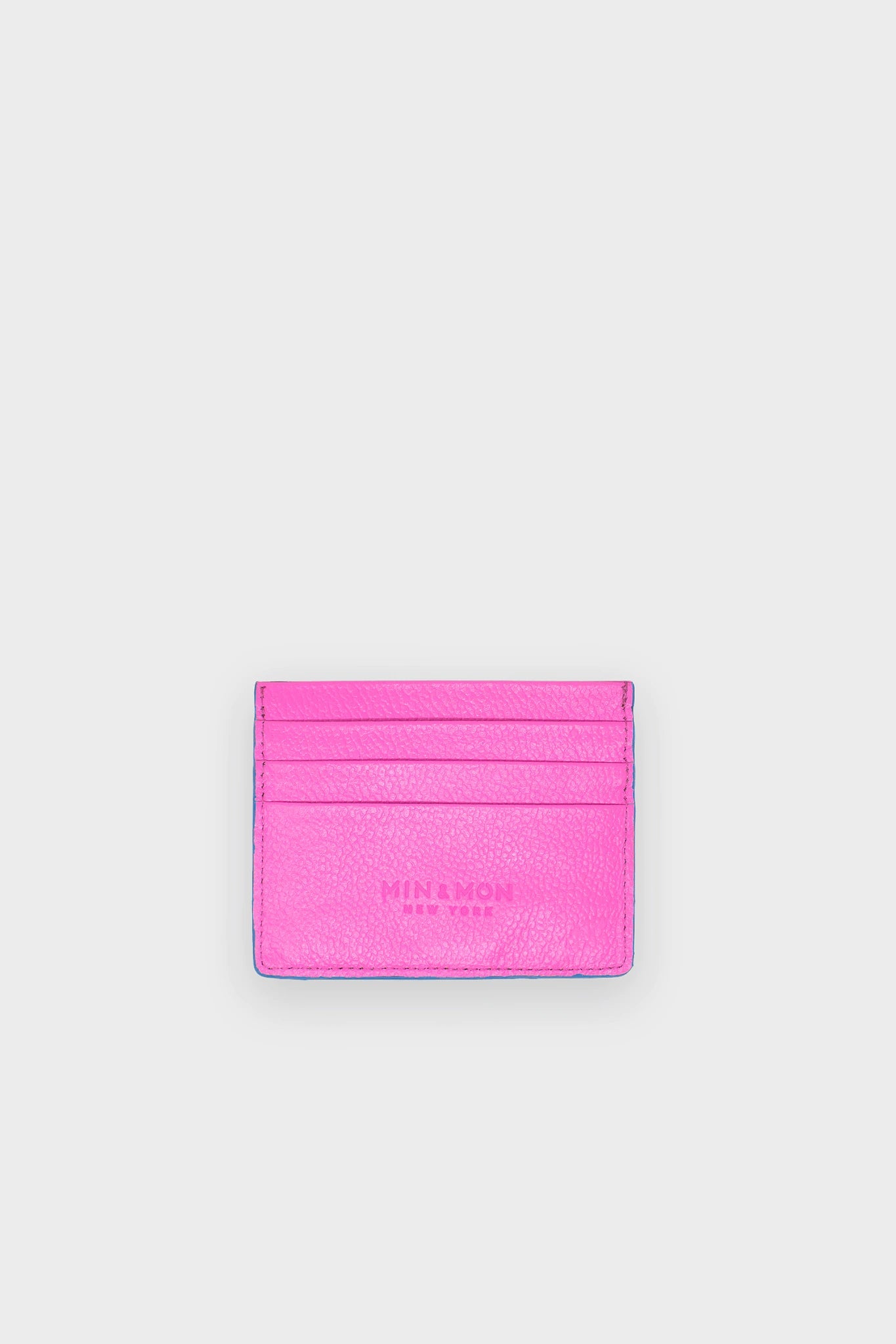 Filium Bubblegum Pink Leather Cardholder - All Over Eyes Embroidery - Back view
