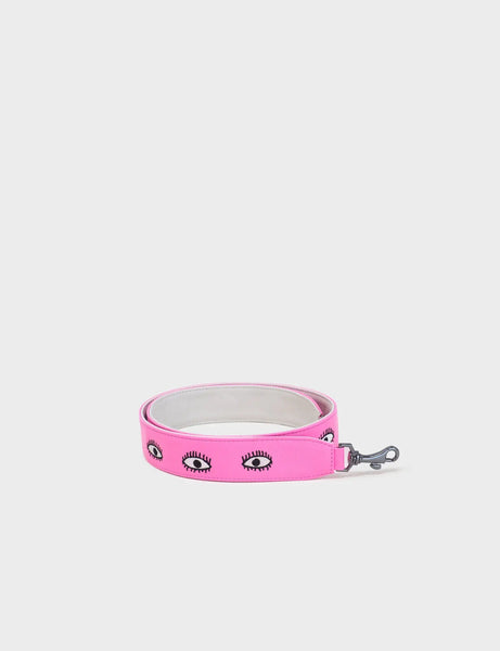 Detachable Bubblegum Pink Leather Shoulder Strap - All Over Eyes 