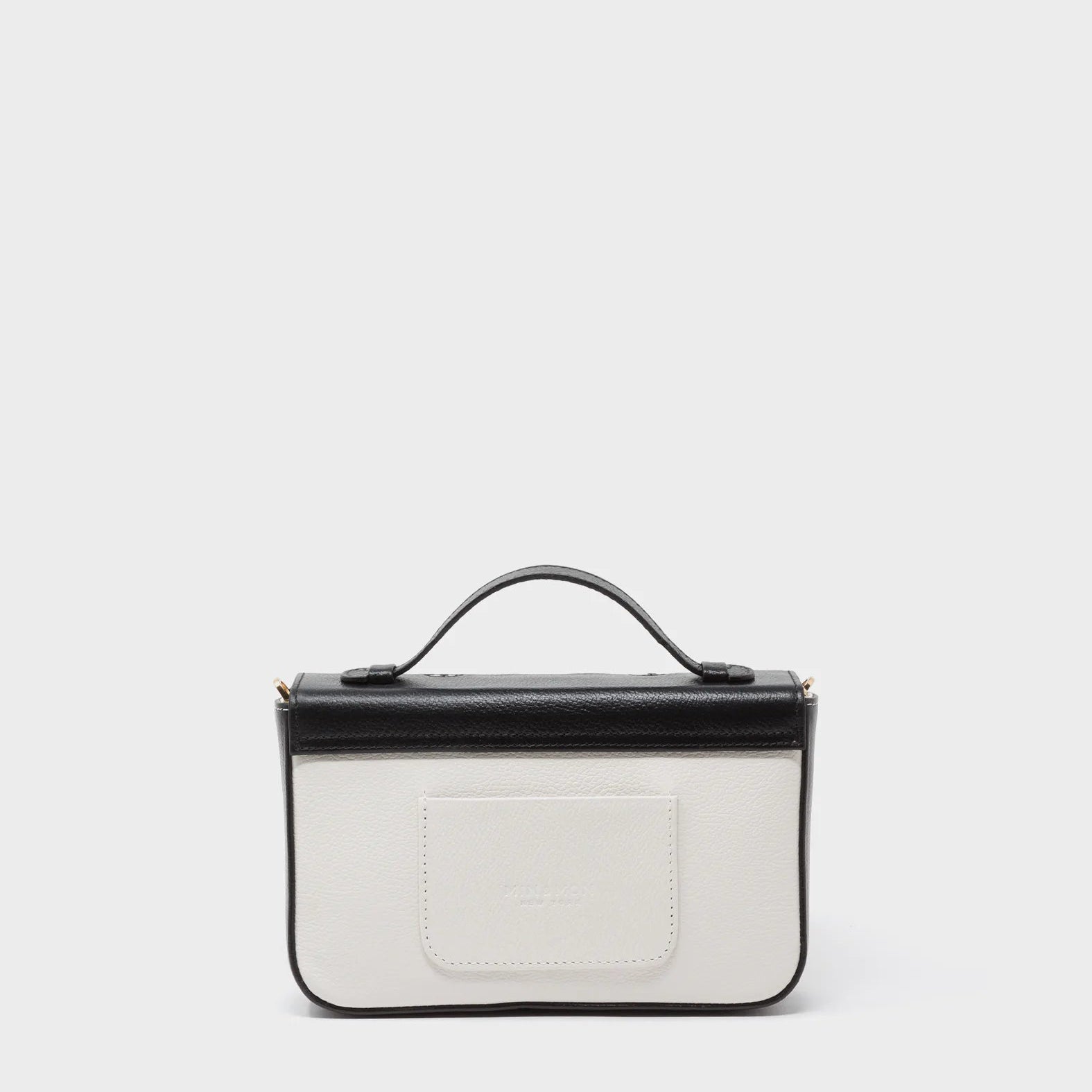 Amantis Crossbody Handbag - Black and Cream All Over Eyes Embroidery - Back view