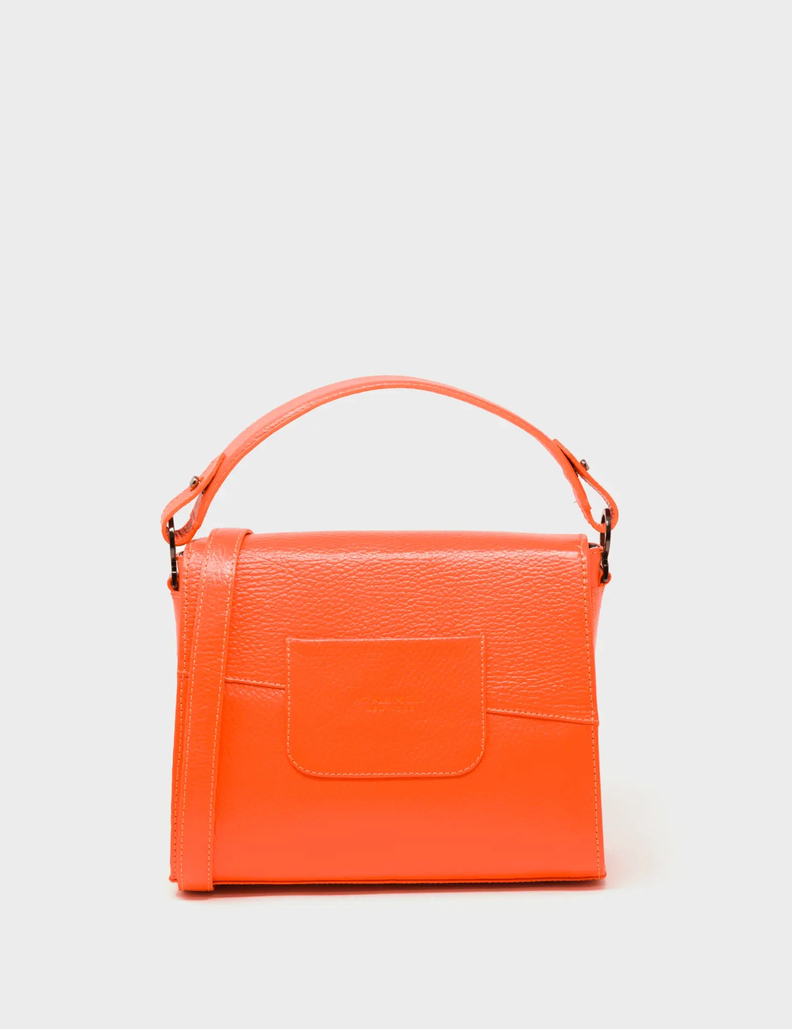 Anastasio Crossbody Handbag - Neon Orange Leather All Over Eyes Embroidery - Back view