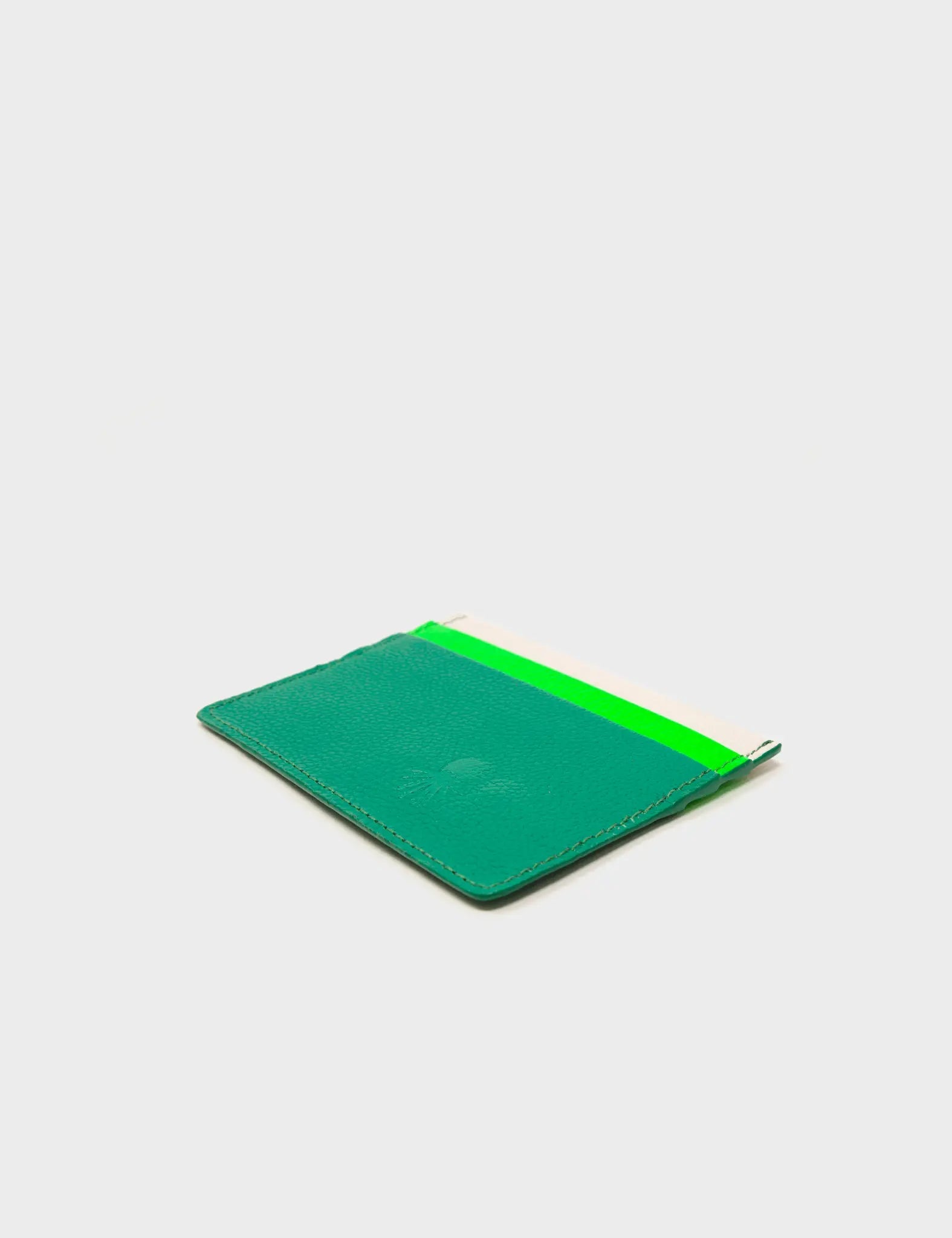 Filium Cardholder - Deep green Print - Front corner angle view