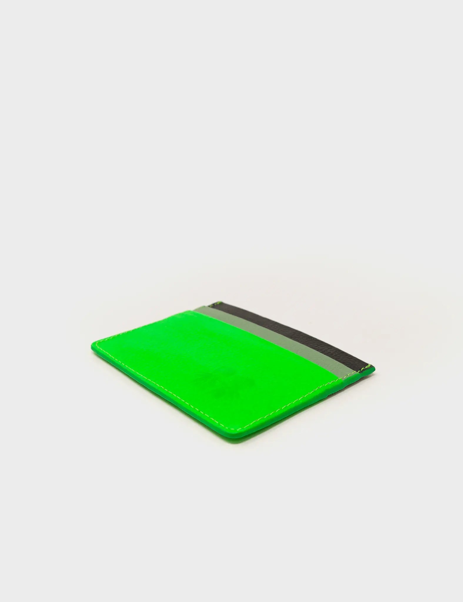 Filium Cardholder - Neon Green - Front corner angle view