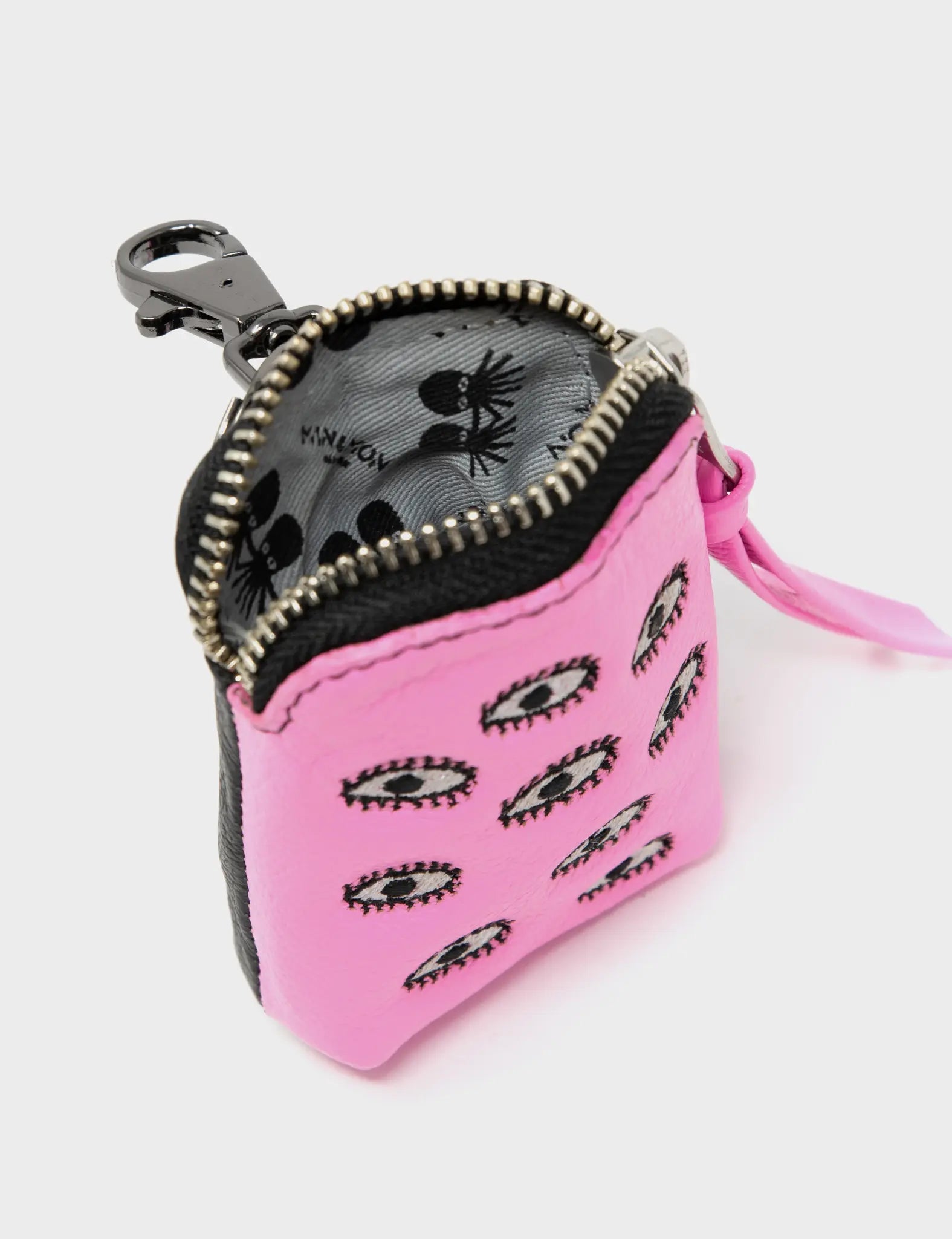 Florence Pouch Charm - Bubblegum Pink All Over Eyes Embroidery