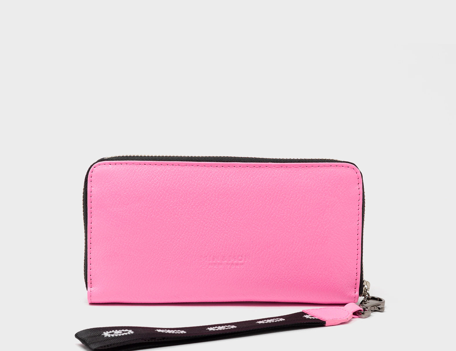 Francis Wallet - Bubblegum Pink All Over Eyes Embroidery - Back view