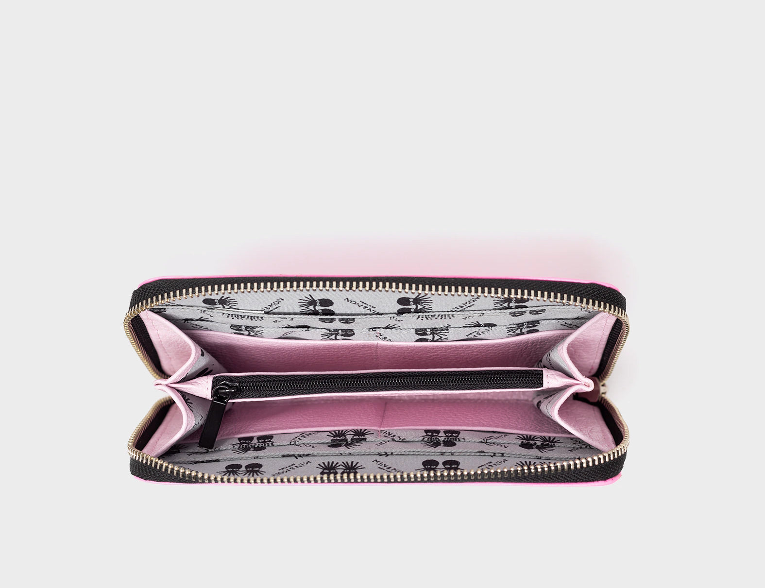 Francis Wallet - Bubblegum Pink All Over Eyes Embroidery - Inside view