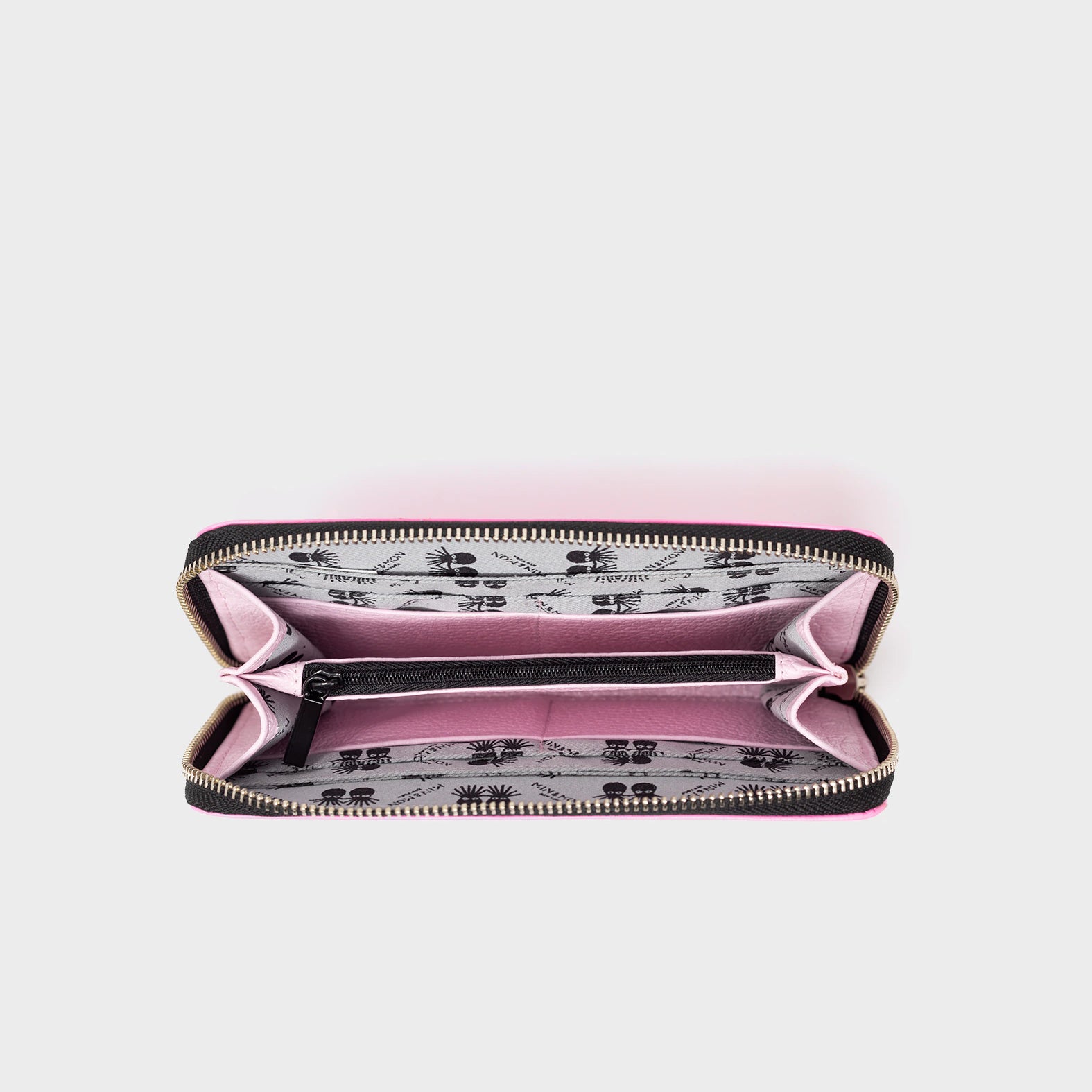 Francis Wallet - Bubblegum Pink All Over Eyes Embroidery - Inside view