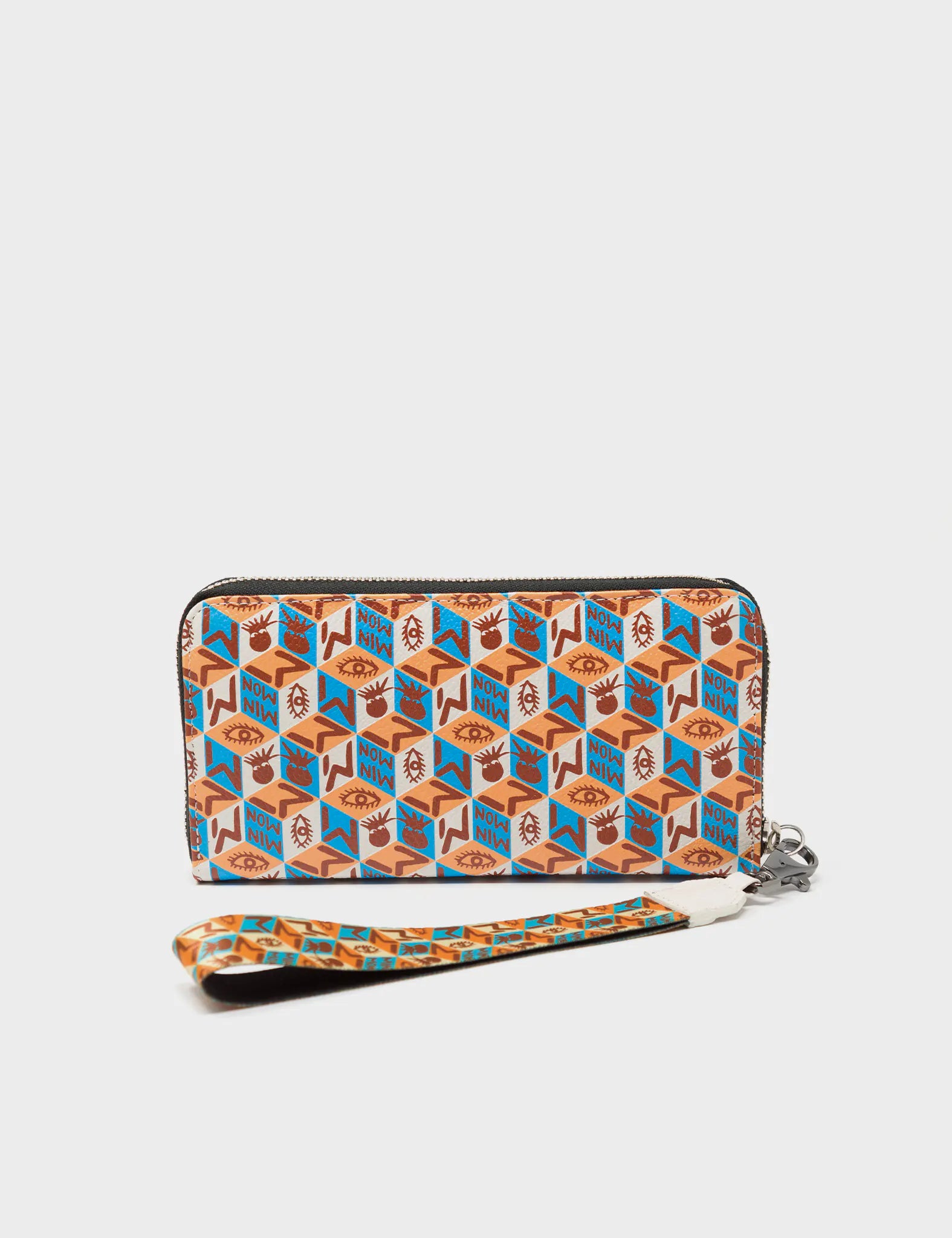 Francis Wallet - Cream Leather Groovin Galaxy Print - Back view