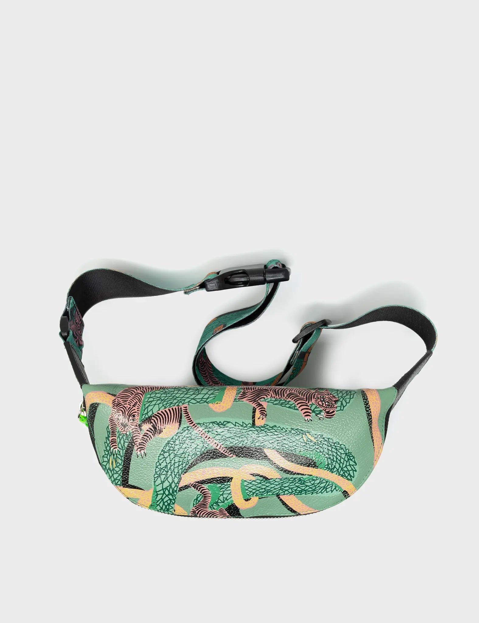 Green snake print store bum bag