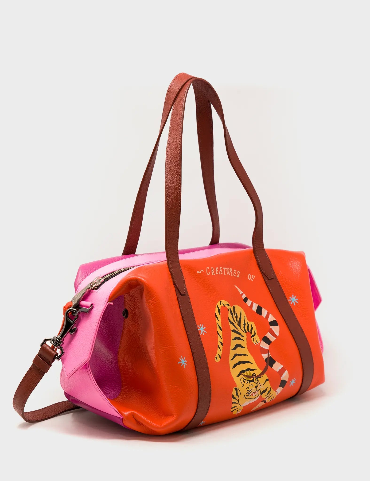 Ilan Duffle Tiger Mon Fiesta Print Min - Bag Red – 