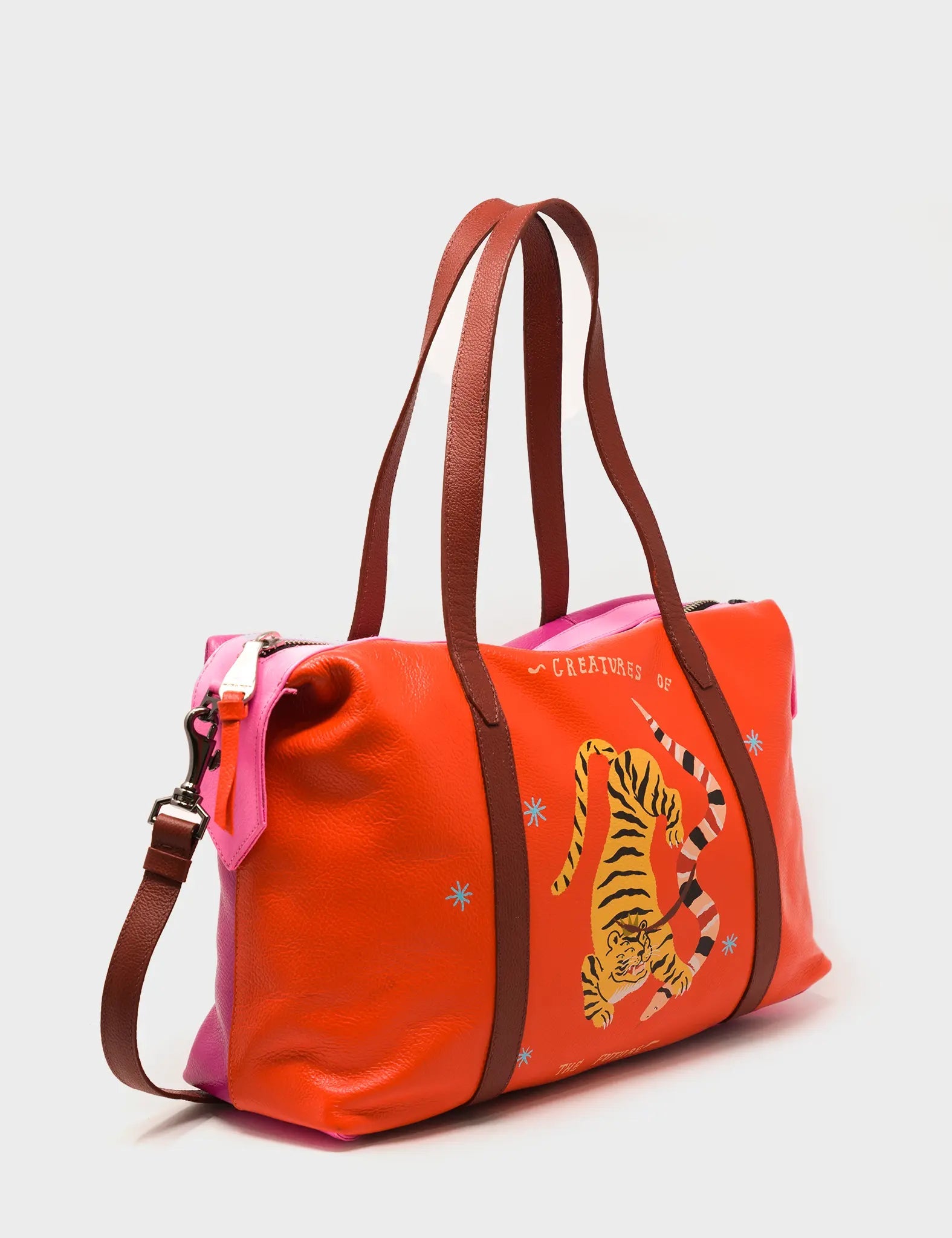 Ilan Duffle Bag - Fiesta Red Tiger Print – Min & Mon