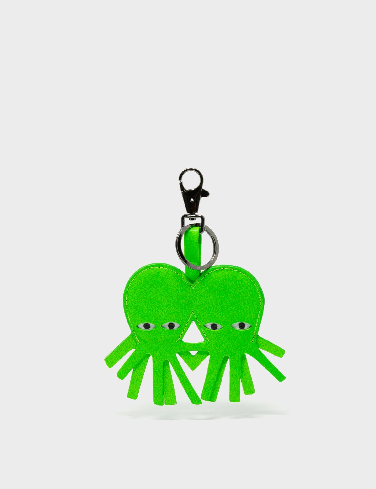 Octotwins Charm - Neon Green Leather - Front view