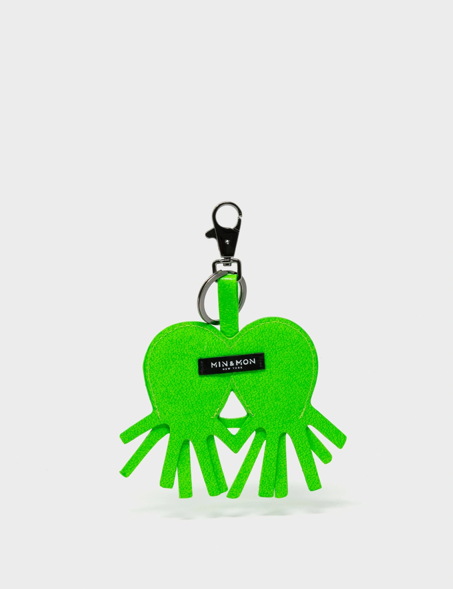 Octotwins Charm - Neon Green Leather - Back view