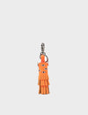 Oliver The Ox Charm - Neon Orange Leather Keychain