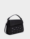 Anastasio Medium Crossbody Handbag Black Leather - Eyes Embroidery