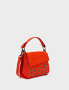 Anastasio Micro Crossbody Handbag Fiesta Red Leather - Eyes Embroidery