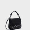 Anastasio Micro Crossbody Handbag Black Leather - Eyes Embroidery Print - Main View