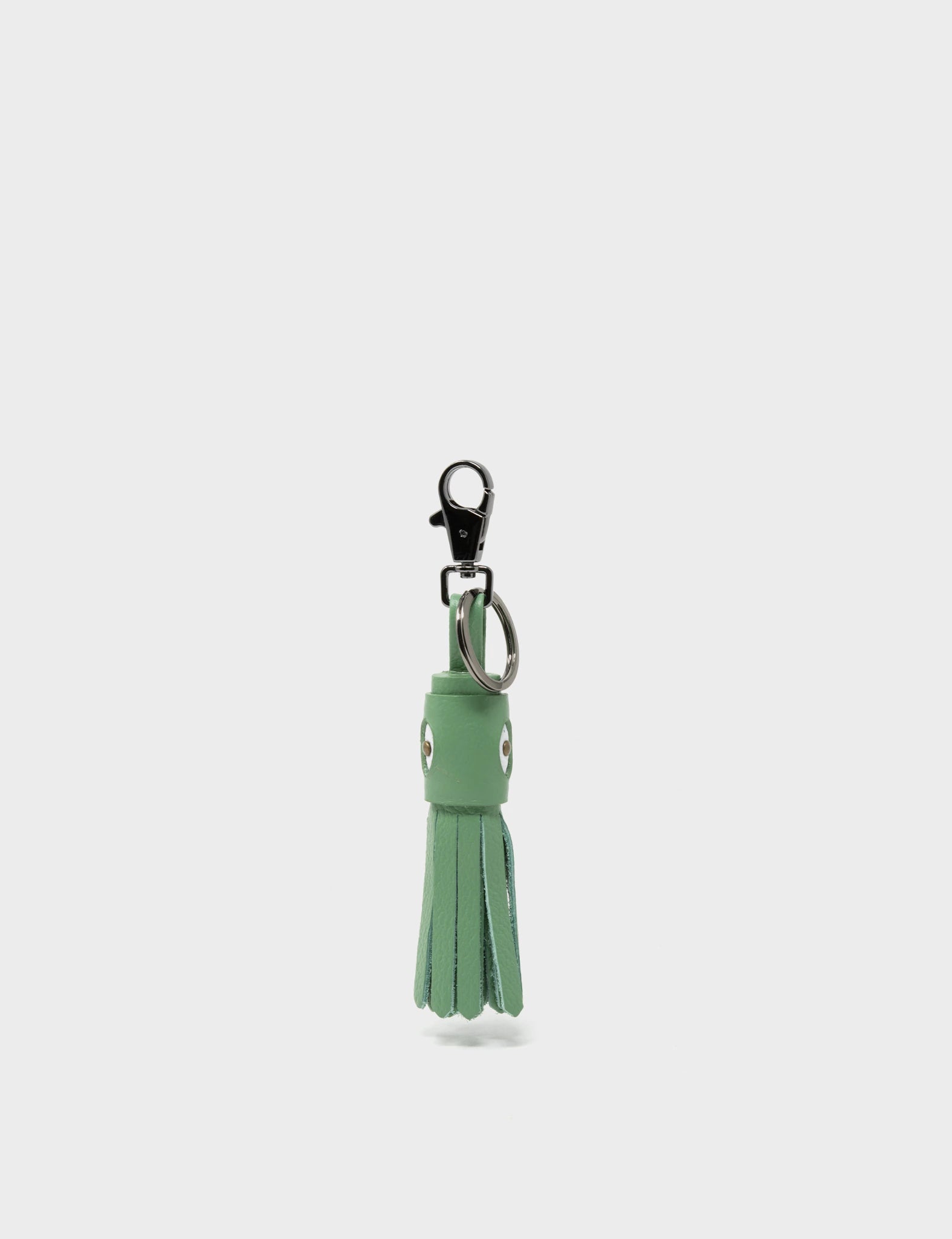 Squid Charm - Basil Green Leather KeychainSquid Charm - Basil Green Leather Keychain