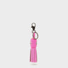 Squid Charm - Bubblegum Pink Leather Keychain - Front view