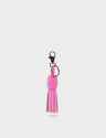Squid Charm - Bubblegum Pink Leather Keychain - Front view