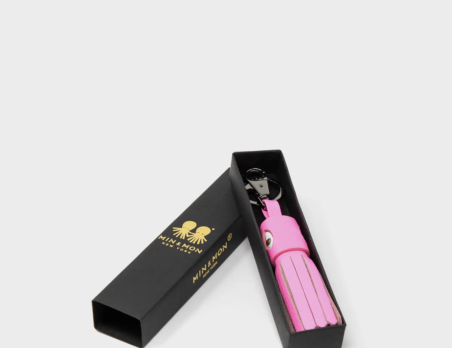Squid Charm - Bubblegum Pink Leather Keychain