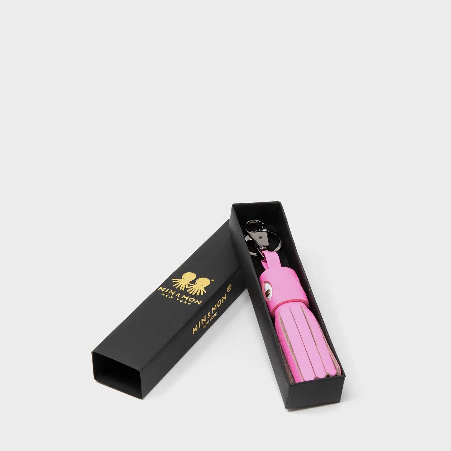Squid Charm - Bubblegum Pink Leather Keychain