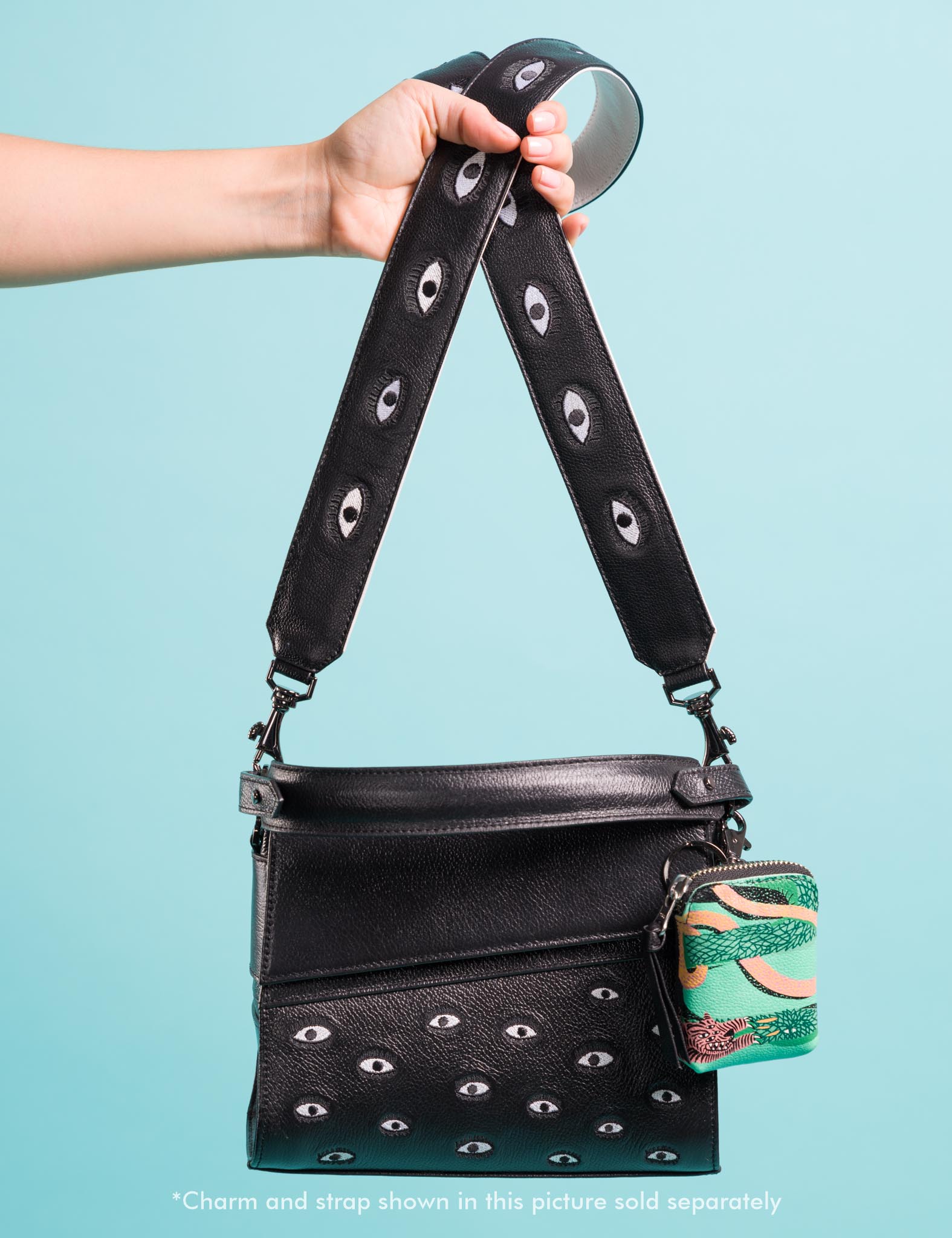 Anastasio Micro Crossbody Handbag Black Leather - Eyes Embroidery – Min &  Mon